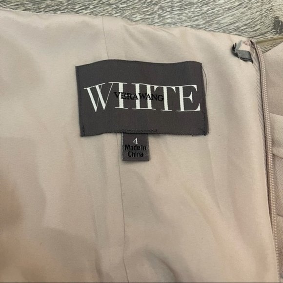 VERA WANG 'White' Bridesmaid Prom V-Wire Crepe Mermaid Dress Light Mauve Size 4 - Picture 13 of 14